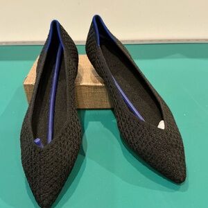 Rothy’s The Point Pointed Knit Ballet Flats In Black Honeycomb  Size 6